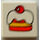 LEGO Tile 2 x 2 with Fabuland Cake with Cherry with Groove (3068)