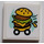 LEGO Tile 2 x 2 with Hamburger on Wheels Sticker with Groove (3068)