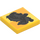 LEGO Tile 2 x 2 with Hufflepuff Symbol with Groove (3068 / 107485)