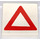LEGO Tile 2 x 2 with Red Warning Triangle with Groove (3068)