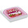 LEGO Tile 2 x 2 med Strawberry Preserves Mønster med Rille (3068 / 16394)