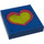 LEGO Tile 2 x 2 without Groove with Yellow Heart Sticker without Groove