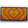 LEGO Tile 2 x 4 with Coral and Yellow Holographic Heart Sticker (87079)