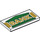 LEGO Tile 2 x 4 with Gold and Green Bank Sign (66544 / 87079)
