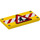 LEGO Tile 2 x 4 with Road Construction Sign and Danger Stripes (21408 / 87079)