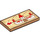 LEGO Tile 2 x 4 with Wooden Board with Peach&#039;s Castle and Red Arrow (87079)