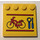 LEGO Tile 4 x 4 with Studs on Edge with Bike and Tools Sticker (6179)