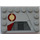LEGO Tile 4 x 6 with Studs on 3 Edges with SW Jedi Interceptor and Dark Red SW Semicircles (Left) Sticker (6180)