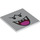 LEGO Tile 6 x 6 with King Boo Face with Dark Pink Tongue with Bottom Tubes (10202)