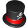 LEGO Haut Chapeau avec Upturned Brim avec rouge Ribbon, Medium Lavender Plume, blanc Skull et Bones (27149 / 102055)