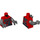 LEGO Torso Rivett Red with Dark Pearl Grey Arms (973 / 76382)