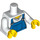 LEGO Torso with Blue Bib Overalls over V-neck Shirt (76382 / 88585)