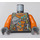 LEGO Torse avec Orange Breastplate et Argent Snake Diriger (973 / 76382)