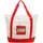 LEGO Tote Bag - White, Lego Logo, Red Handles &amp; Stripes (5005326)