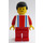 LEGO Turist i Striped Skjorte og med Svart Hår  Minifigur