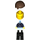 LEGO Town - Zwart Zipper Jacket met Brown Haar minifiguur