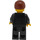 LEGO Town - Sort Zipper Jakke med Brun Hår Minifigur