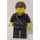 LEGO Town - Schwarz Zipper Jacke mit Braun Haar Minifigur