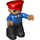 LEGO Train Conductor with Black Legs, Blue Jacket, Flesh Head and Red Hat Duplo Figure