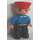 LEGO Train Conductor with Black Legs, Blue Jacket, Flesh Head and Red Hat Duplo Figure