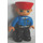 LEGO Zug Conductor mit Schwarz Beine, Blau Jacke, Fleisch Kopf und Rot Hut Duplo-Figur