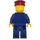 LEGO Train Conductor with Dark Blue Outfit, Dark Red Hat and Glasses Minifigure