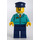 LEGO Zug Conductor mit Dunkles Türkis Uniform und Schnurrbart Minifigur