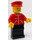 LEGO Tog Depot Worker med Rød Jakke med Zipper Minifigur