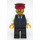 LEGO Tog Sjåfør (Mørk rød Hatt, Skjegg) Minifigur