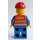 LEGO Tåg Worker med Opened Mun med Breda Flin Minifigur