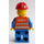 LEGO Train Worker with Orange Safety Vest and Silver Stripes Minifigure