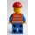 LEGO Train Worker avec Orange Gilet de sécurité et Argent Rayures Minifigurine