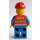 LEGO Train Worker with Orange Safety Vest and thin rim glasses 3677 Minifigure