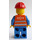 LEGO Trein Worker met Oranje Veiligheidsvest en Dun Rand Bril 3677 Minifiguur