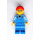 LEGO Train Worker with Overalls and Red Cap and Minifigure