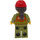 LEGO Train Worker avec Rouge Casque et Cheveux Minifigurine