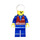 LEGO Train Yard Worker with Red Vest, Blue Shirt with Zipper, Blue Legs, Pointed Mustache, and Construction Helmet Minifigure