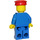 LEGO Trains Minifigur, Drakt med 3 Knapper Blå - Blå Ben, Rød Hatt