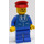 LEGO Trains Minifigura, Traje con 3 Botones Azul - Azul Piernas, Rojo Sombrero