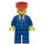 LEGO Trains Minifiguur, Pak met 3 Knoppen Blauw - Blauw Poten, Rood Hoed