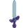 LEGO Transparent Blue Opal Sword with Dark Purple Winged Hilt