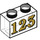 LEGO Transparent Brick 1 x 2 with &#039;123&#039; without Bottom Tube (3004 / 72218)