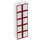 LEGO Transparent Brick 1 x 2 x 5 with Red Window Grid Decoration without Stud Holder (2454 / 69355)