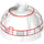 LEGO Transparent Backstein 2 x 2 Runden mit Dome oben mit Imperial Astromech Droid Kopf (Hohlbolzen, Achshalter) (21209 / 30367)
