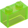 LEGO Transparent Bright Green Brick 1 x 2 without Bottom Tube (3065 / 35743)