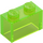 LEGO Transparent Bright Green Brick 1 x 2 without Bottom Tube (3065 / 35743)