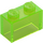 LEGO Transparent Bright Green Brick 1 x 2 without Bottom Tube (3065 / 35743)