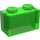LEGO Transparent Bright Green Brick 1 x 2 without Bottom Tube (3065 / 35743)