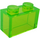 LEGO Transparent Bright Green Brick 1 x 2 without Bottom Tube (3065 / 35743)