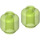 LEGO Transparent Bright Green Minifigure Head (Safety Stud) (3626 / 88475)